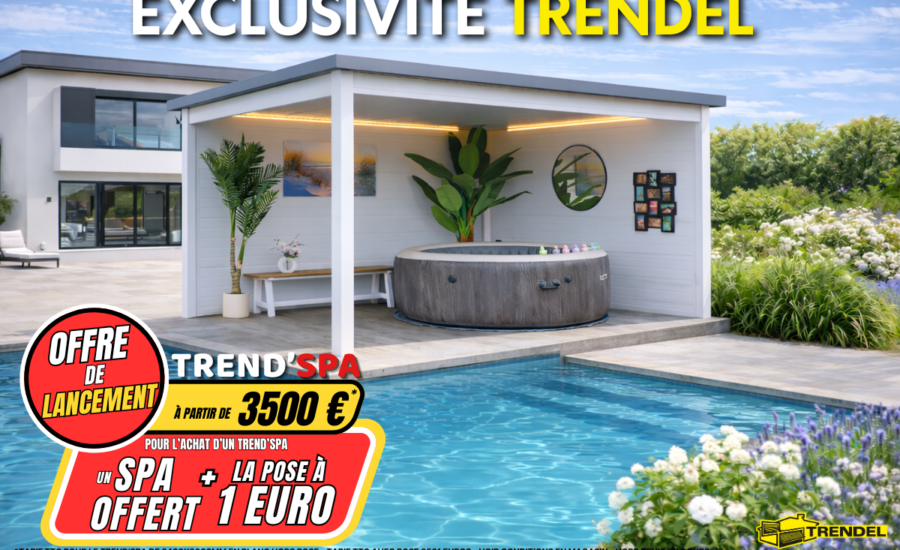 Pavillon TREND’SPA avec spa offert et pose à 1€ dès 3500€ chez Trendel, fabricant alsacien de pavillons de jardin à Haguenau et Sélestat