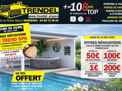 Afterwork Trendel à Haguenau présentant un spa extérieur intégré dans un pavillon TREND’SPA
