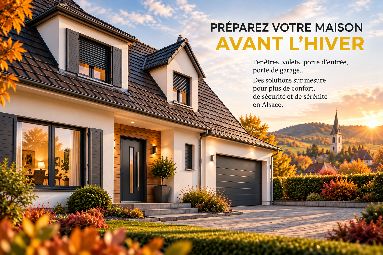 Travaux maison avant hiver avec fenêtres, volets et porte TRENDEL en Alsace