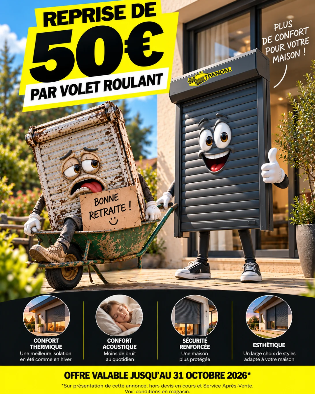 Offre 50 € de reprise par volet roulant TRENDEL en Alsace
