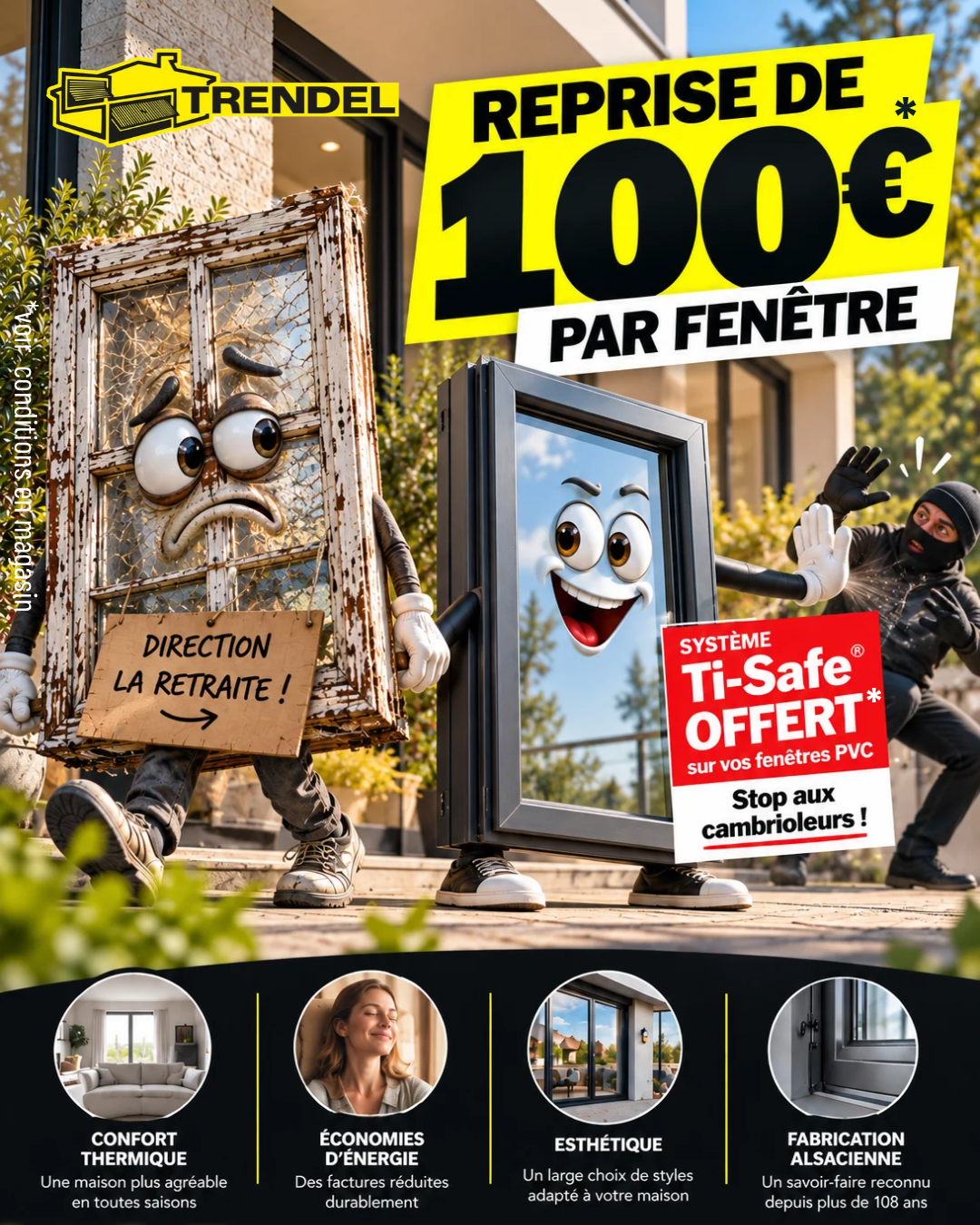 Offre TRENDEL 100 euros de reprise par fenêtre en Alsace