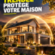 Illustration TRENDEL protège votre maison : une maison entourée d’un dôme lumineux symbolisant la protection de l’habitat.